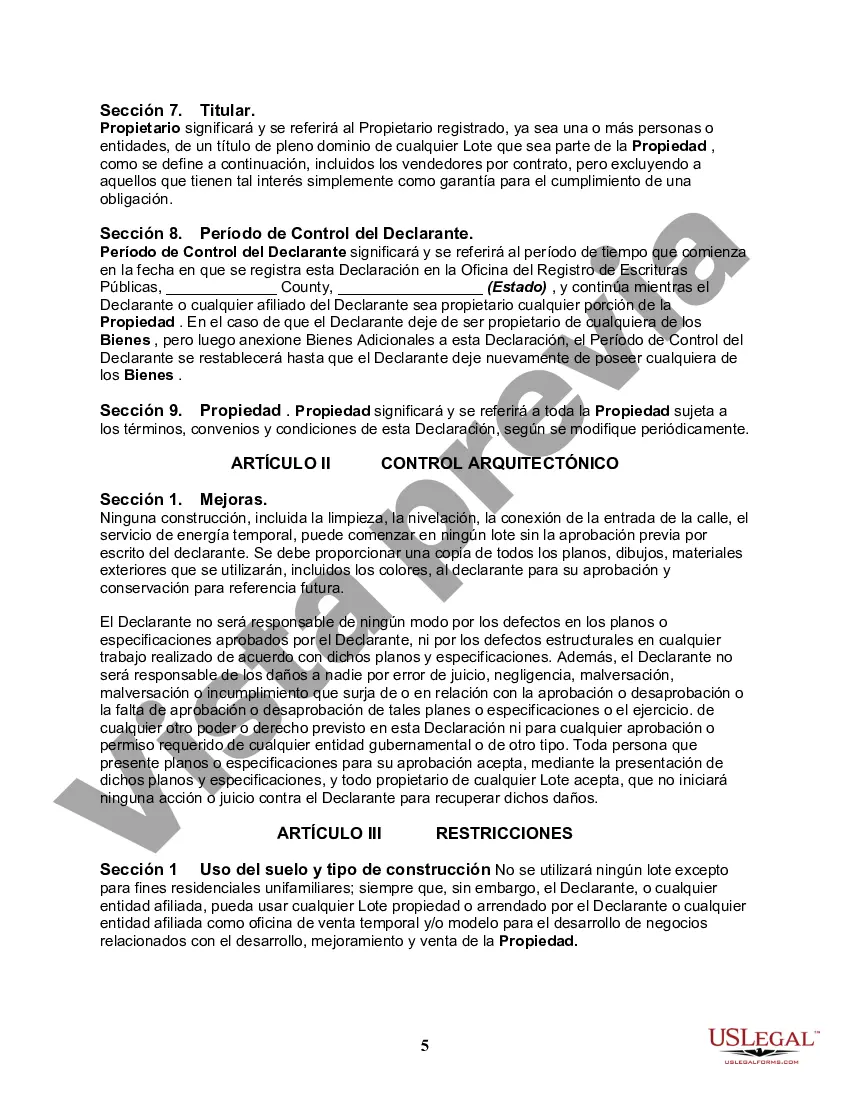 Preview Declaración modificada y reformulada de convenios, condiciones y restricciones para la subdivisión