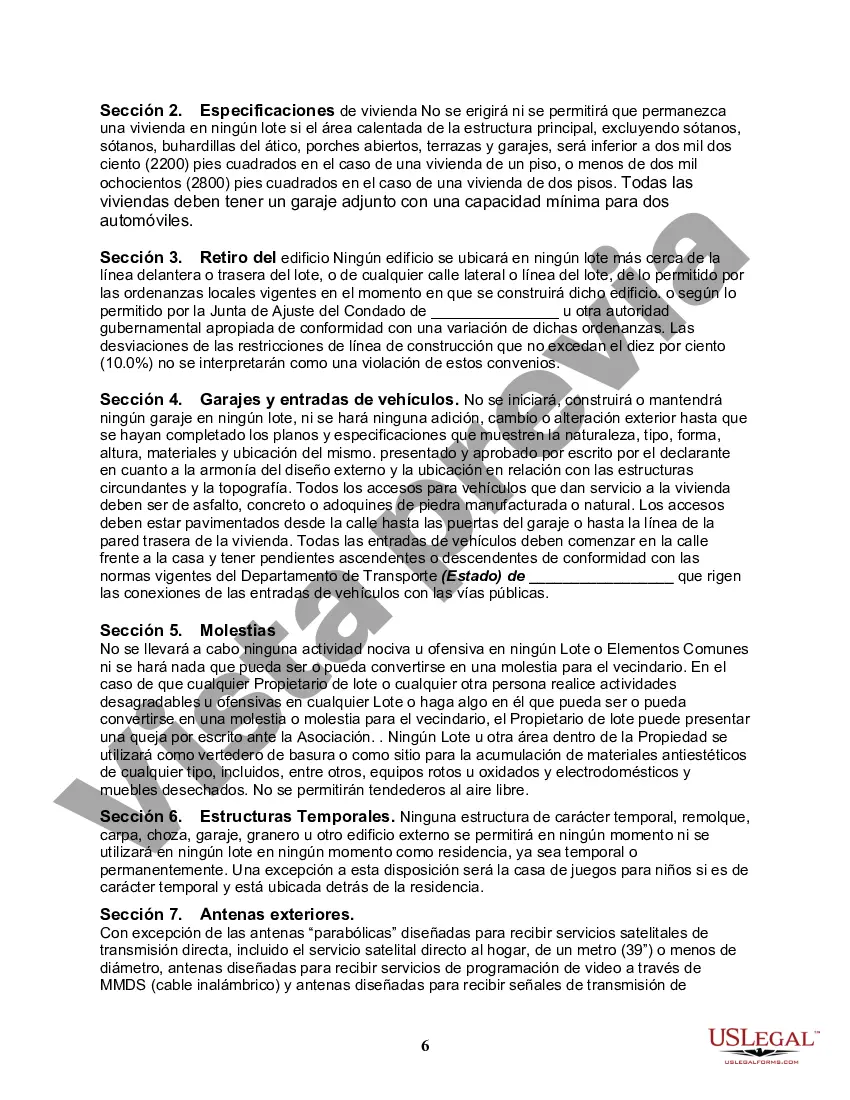 Preview Declaración modificada y reformulada de convenios, condiciones y restricciones para la subdivisión