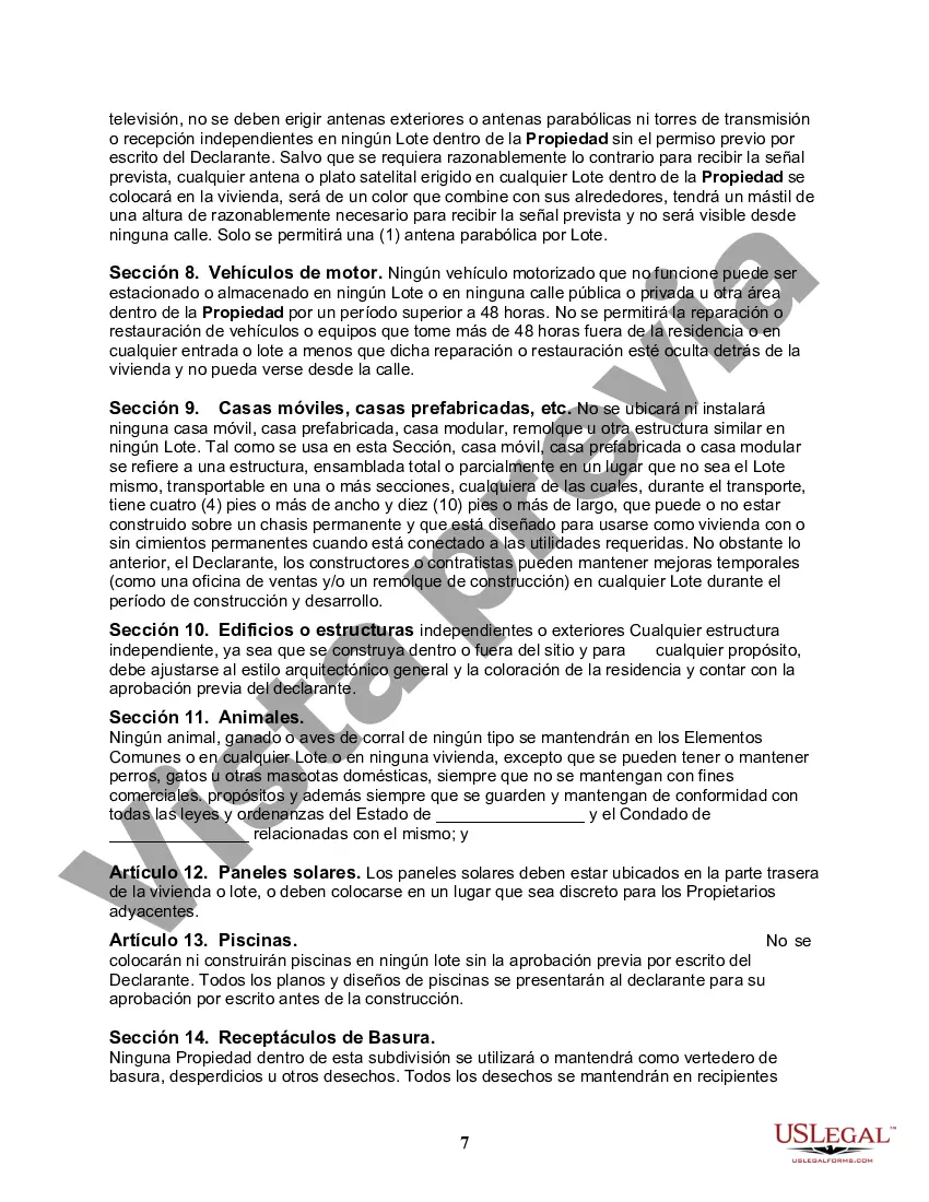 Preview Declaración modificada y reformulada de convenios, condiciones y restricciones para la subdivisión