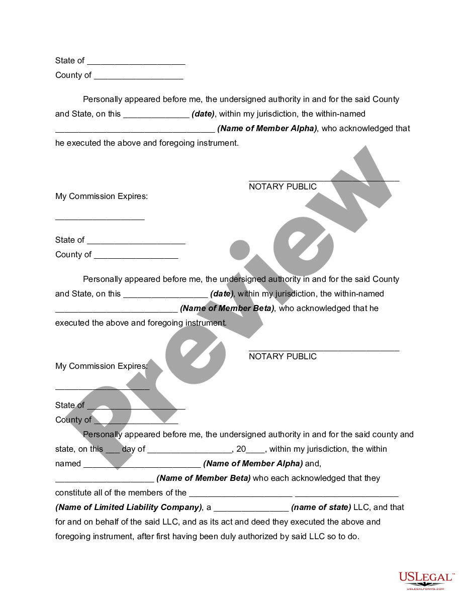 page 7 Buy Sell or Stock Purchase Agreement between Individual Members Covering Membership Units in a Limited Liability Company - LLC - with an Option to Fund the Purchase through Life Insurance preview