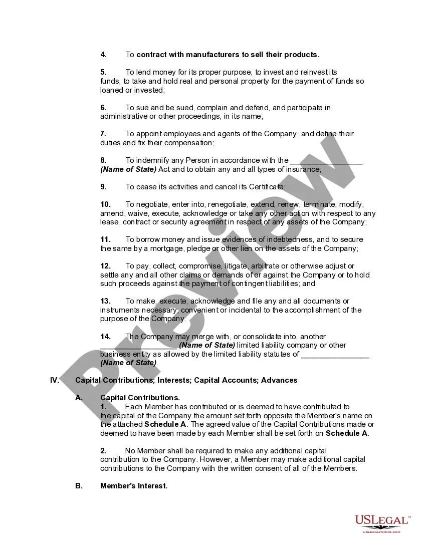 Preview Two Person Member Managed Limited Liability Company Operating Agreement