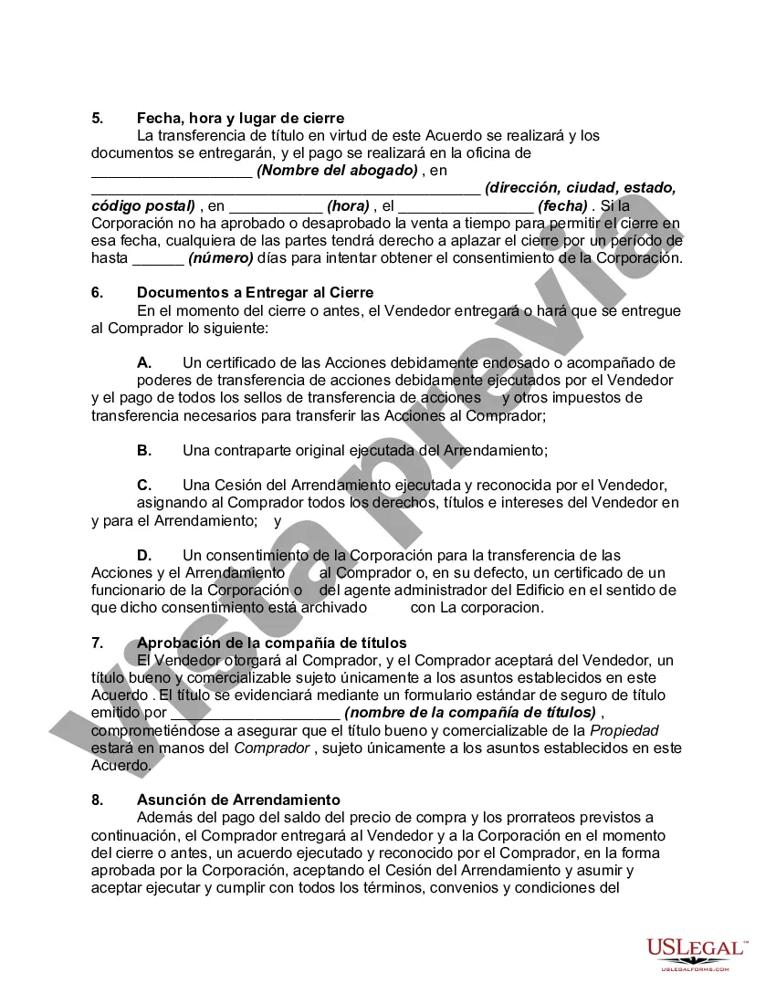 Preview Acuerdo de Compra y Venta de Derechos de Apartamento Cooperativo