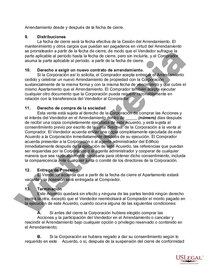 Preview Acuerdo de Compra y Venta de Derechos de Apartamento Cooperativo