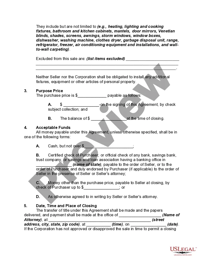 Get Agreement for Purchase and Sale of Rights to Cooperative Apartment Preview Agreement for Purchase and Sale of Rights to Cooperative Apartment