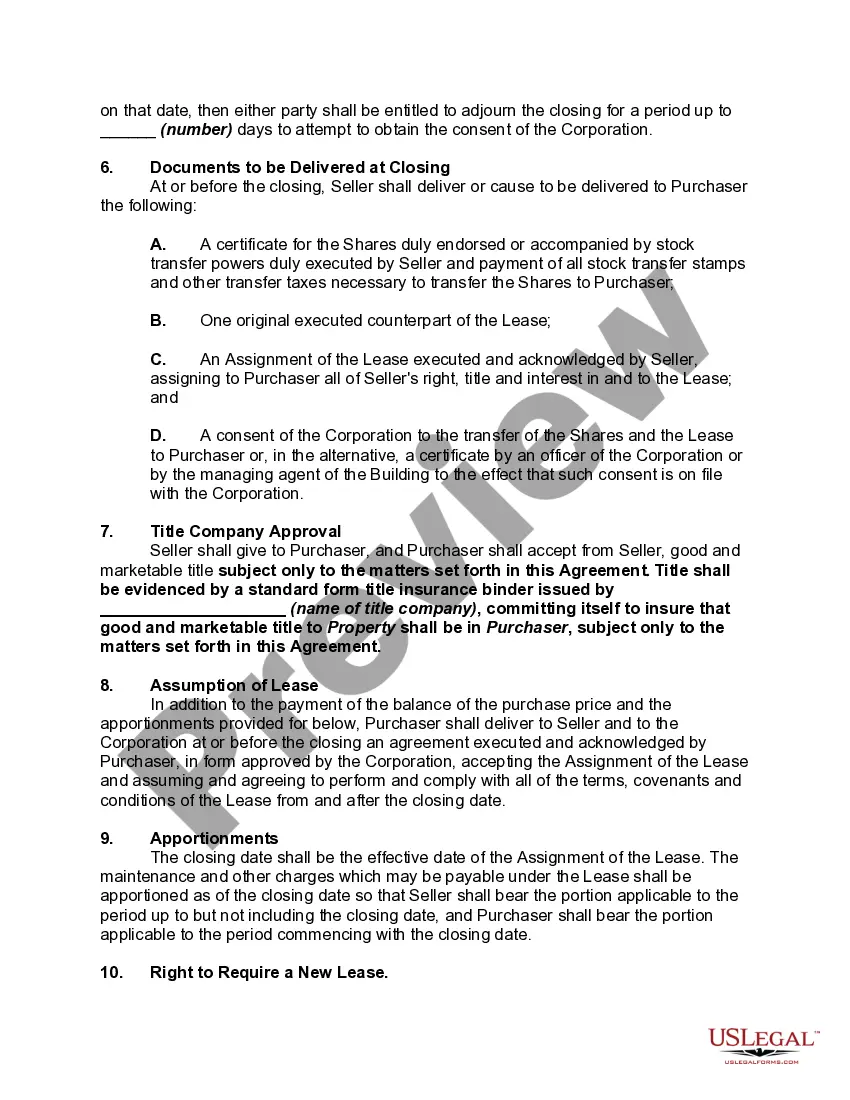 Get Agreement for Purchase and Sale of Rights to Cooperative Apartment Preview Agreement for Purchase and Sale of Rights to Cooperative Apartment