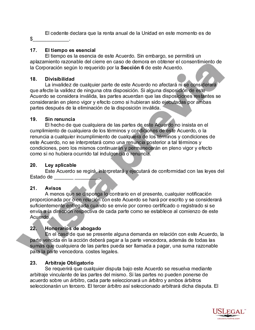 Preview Acuerdo para Ceder Arrendamiento de Propiedad de Apartamento Cooperativo y Membresía