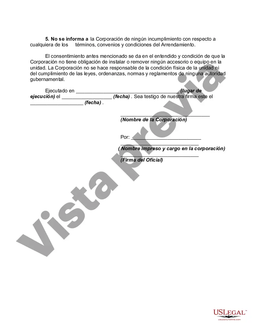 Get Consentimiento de la Corporación para la Cesión de Arrendamiento de Propiedad y Consentimiento para la Membresía Preview Consentimiento de la Corporación para la Cesión de Arrendamiento de Propiedad y Consentimiento para la Membresía