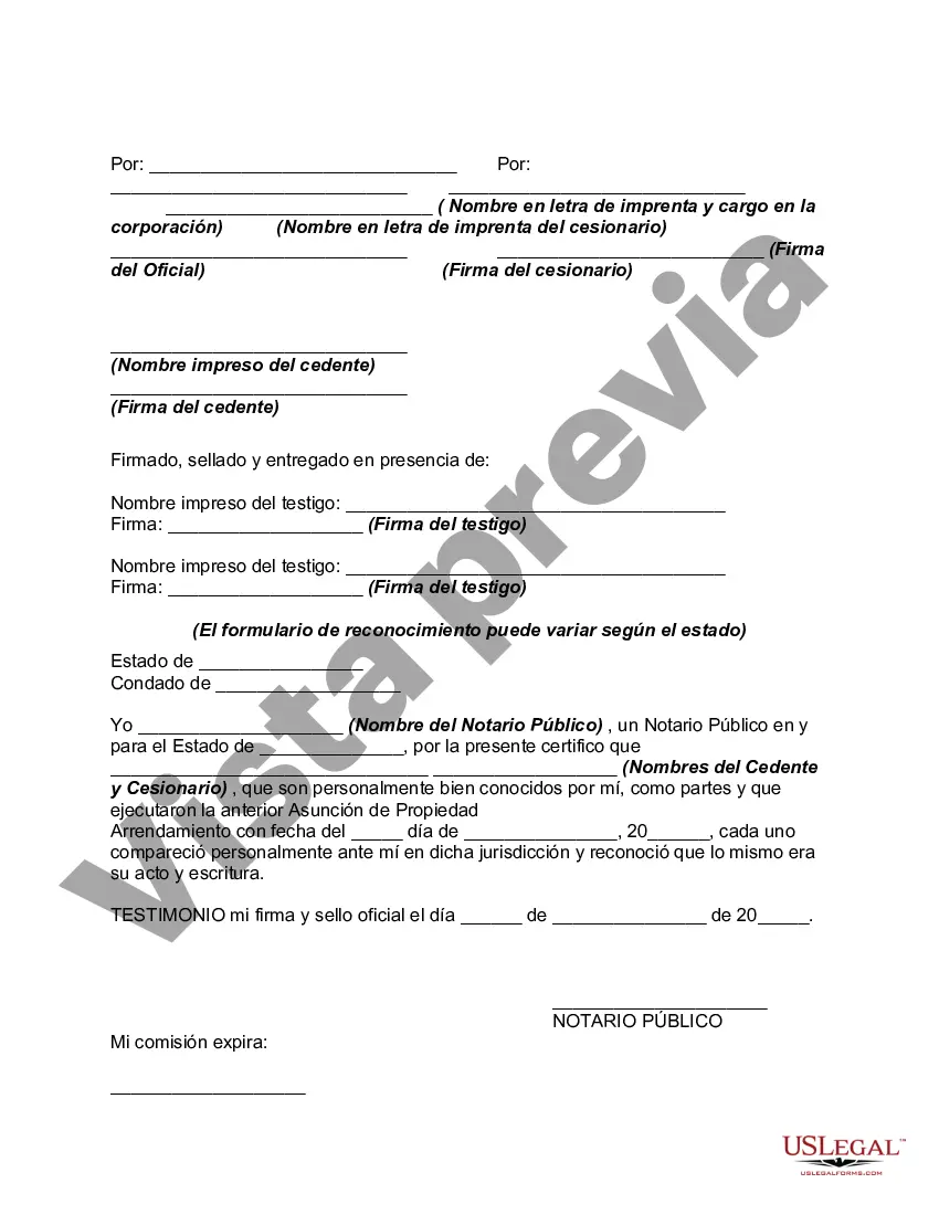 Preview Asunción de Arrendamiento de Propiedad