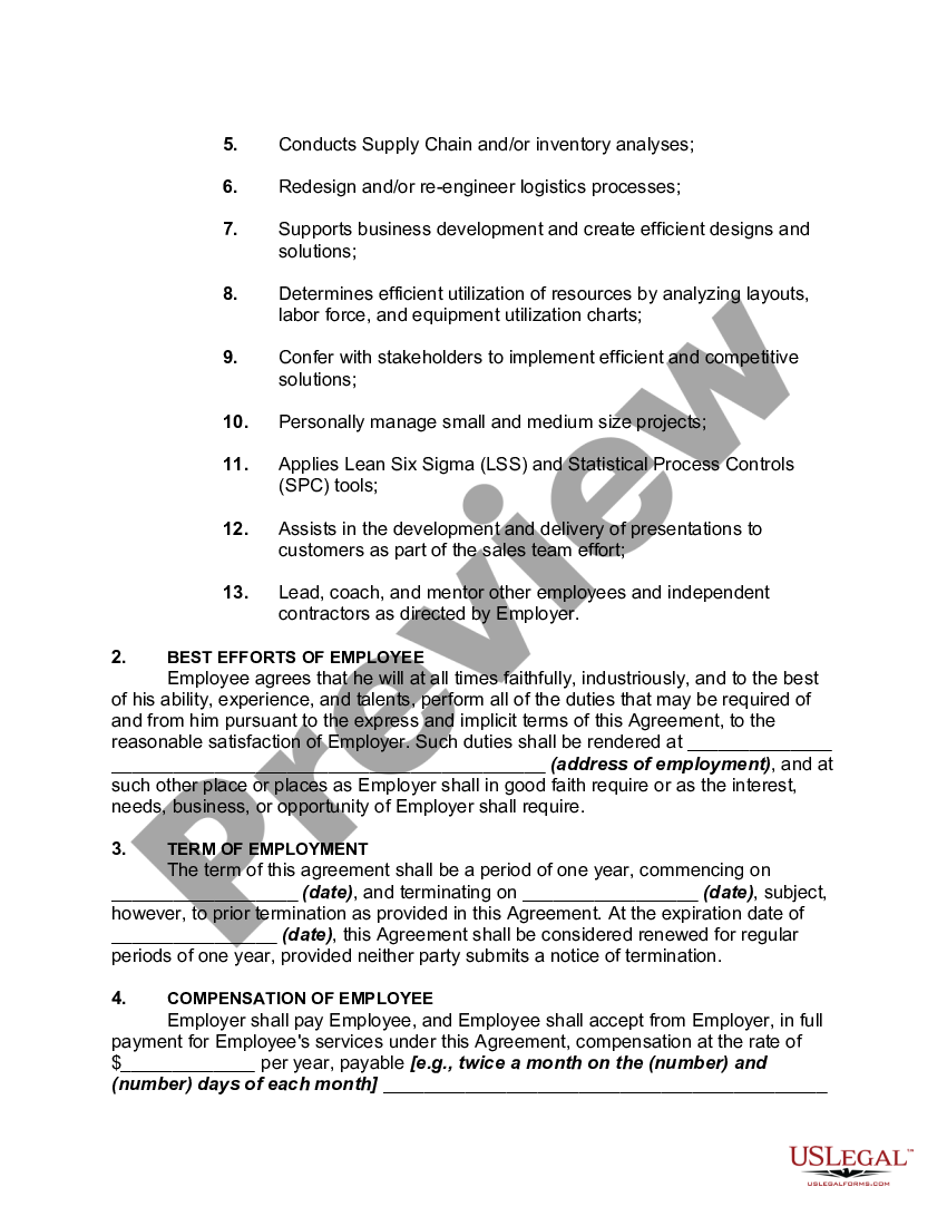 Washington Employment Contract with Project Manager of Provider of ...