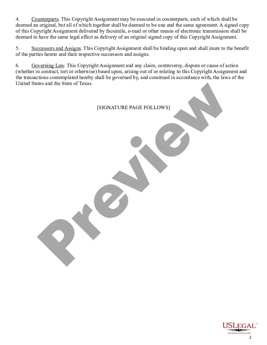 Get Copyright Assignment Agreement Preview Copyright Assignment Agreement