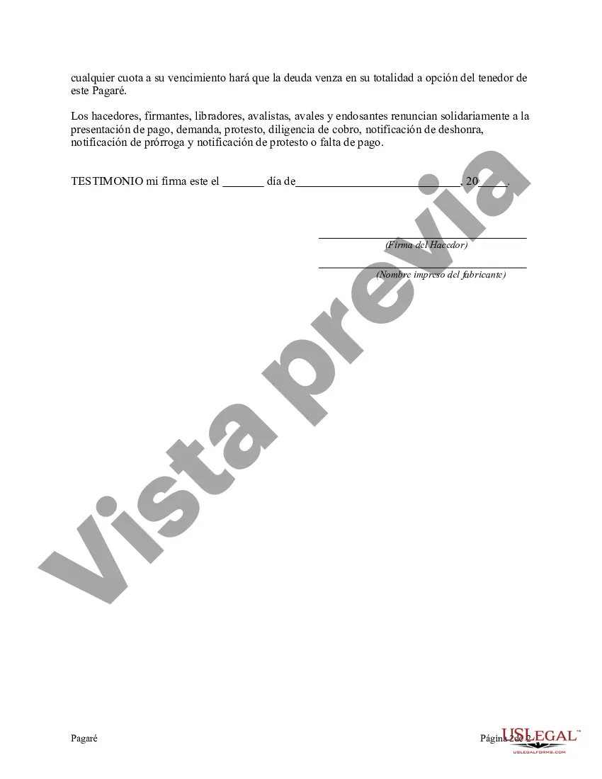 Preview Pagaré con Pagos Amortizados por Cierto Número de Años