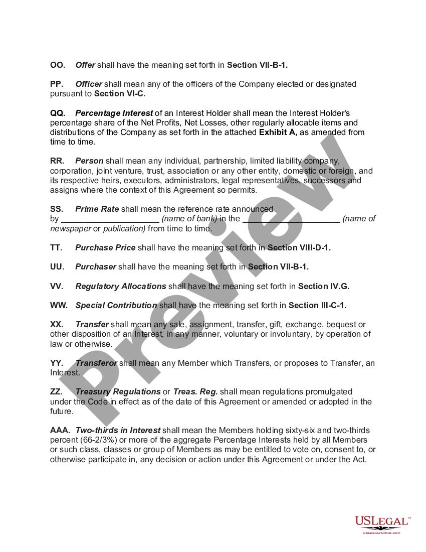 llc operating agreement sample manager managed missouri