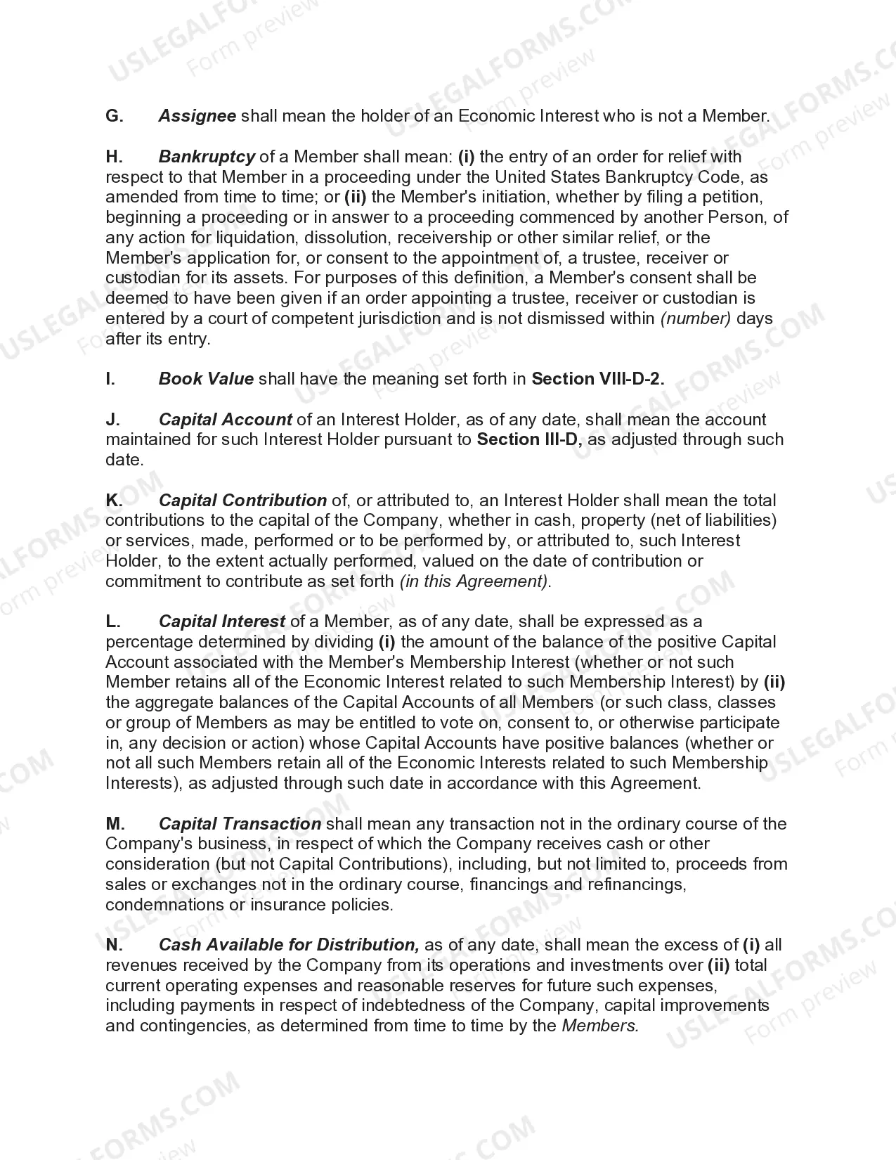 Preview Manager Managed Limited Liability Company Operating Agreement with Classes of Members