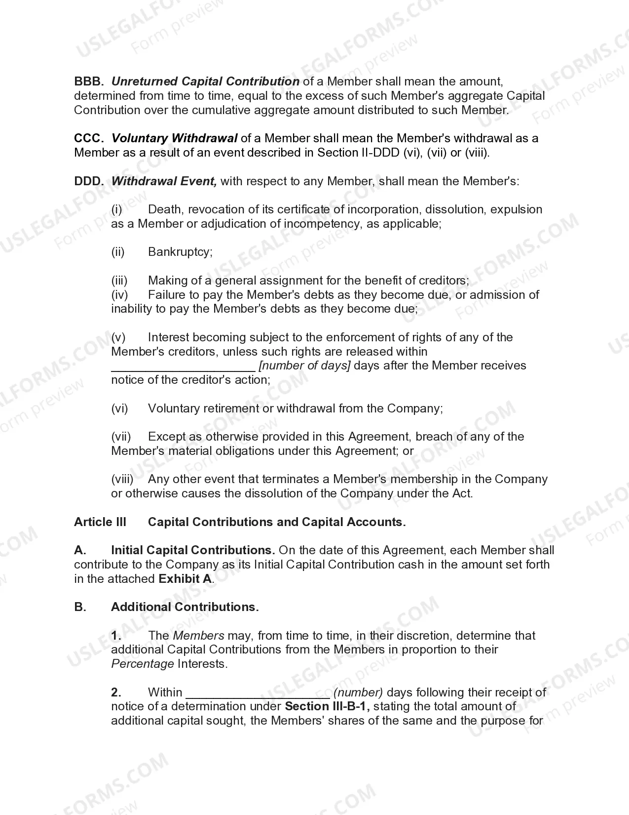 Preview Manager Managed Limited Liability Company Operating Agreement with Classes of Members