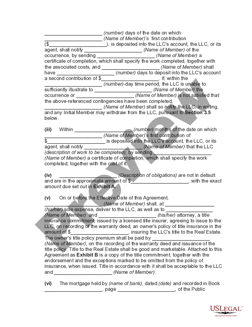 Get Limited Liability Operating Agreement for Manager Managed Real Estate Development with Specification of Different Amounts of Capital Contributions by Members Preview Limited Liability Operating Agreement for Manager Managed Real Estate Development with Specification of Different Amounts of Capital Contributions by Members