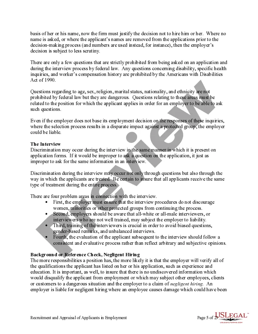Get Recruitment and Appraisal of Applicants in Employment Preview Recruitment and Appraisal of Applicants in Employment