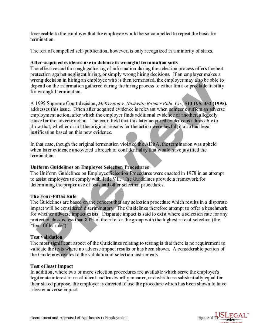 Get Recruitment and Appraisal of Applicants in Employment Preview Recruitment and Appraisal of Applicants in Employment