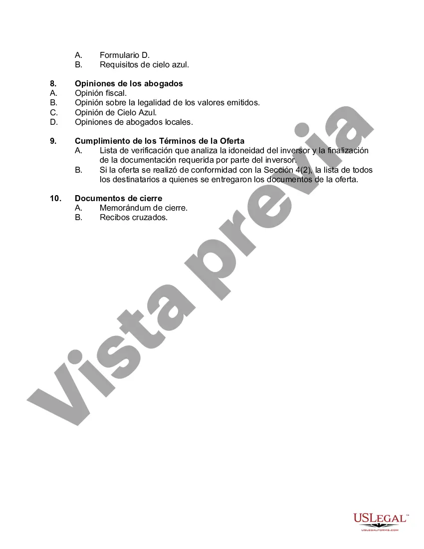 Preview Lista de verificación para la oferta de seguridad limitada