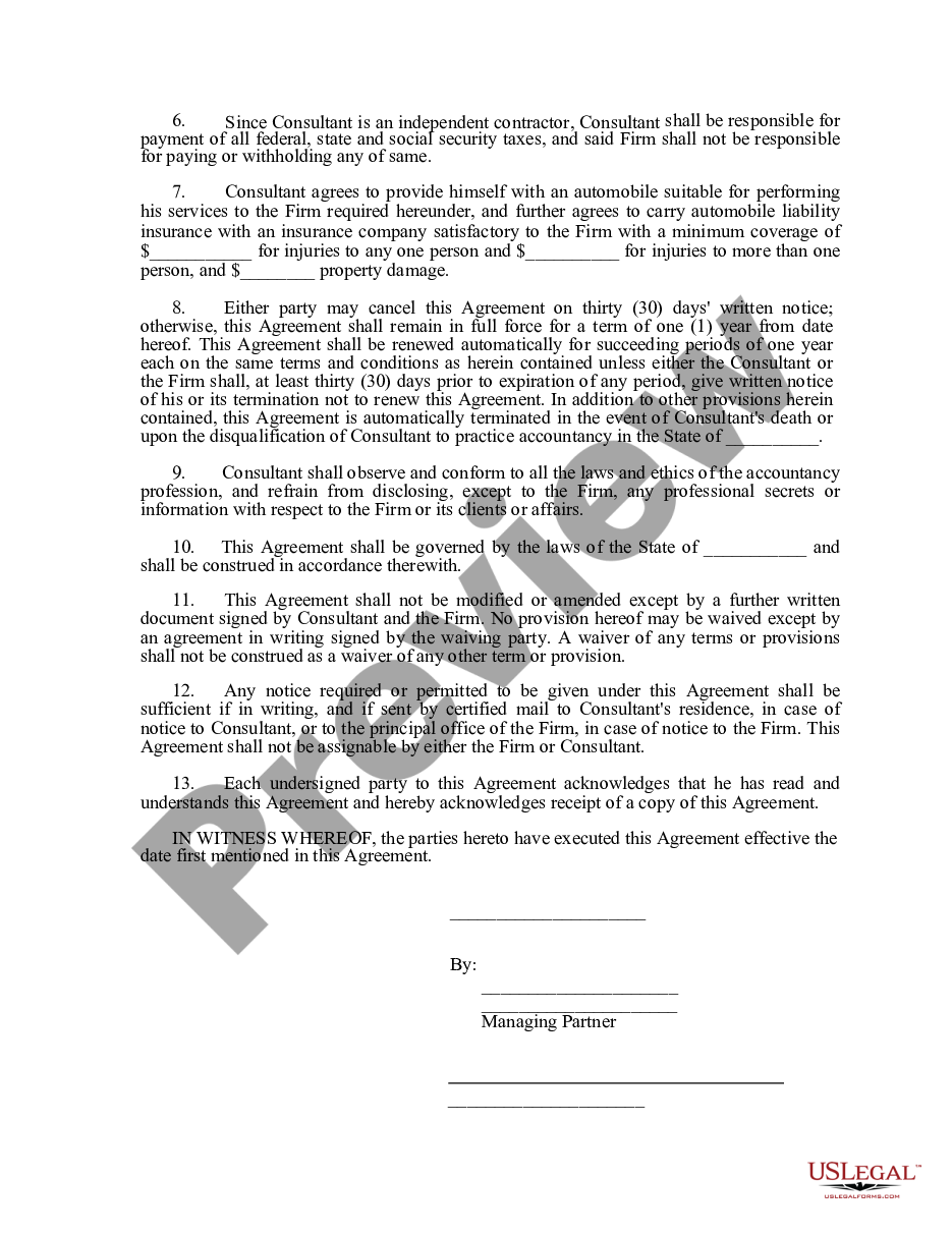 page 1 Agreement for Consulting Services preview
