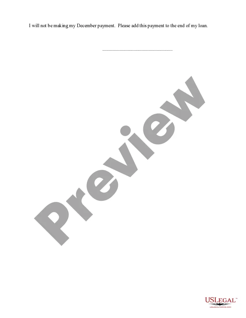 Preview Offer to Loan Customers to Move December Payment