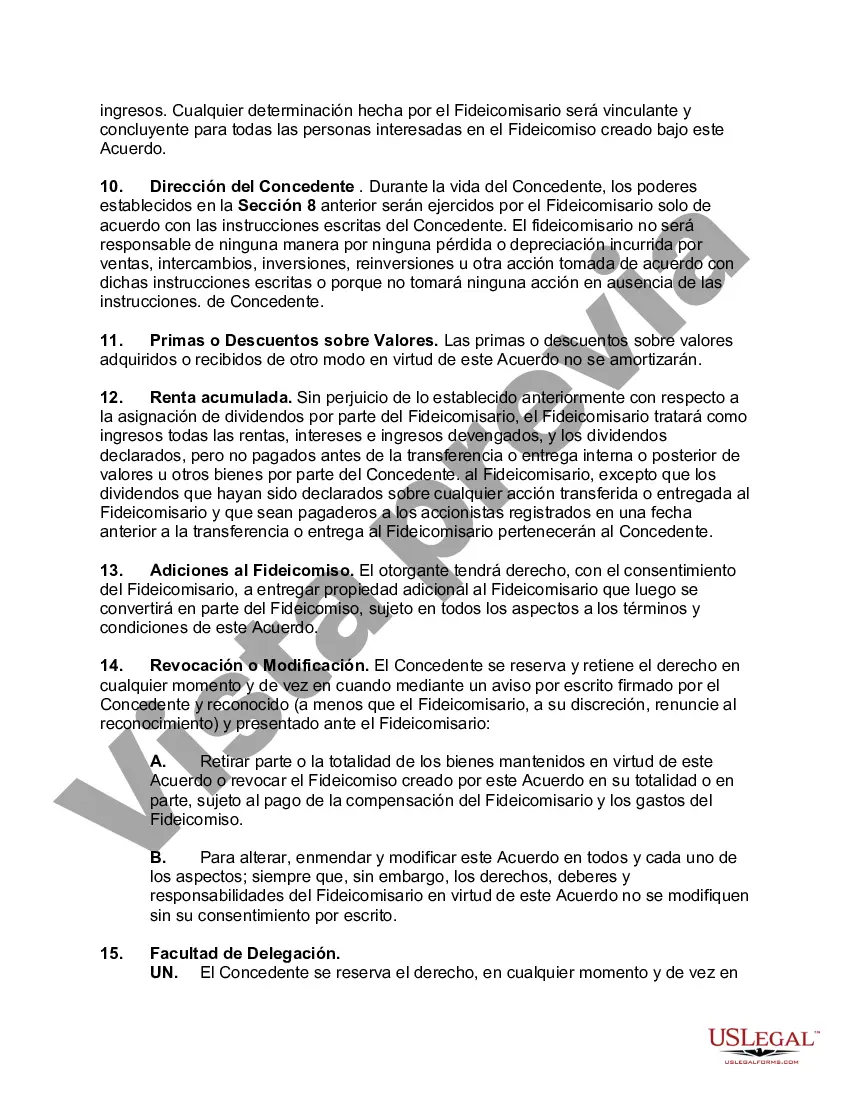 Preview Contrato de Fideicomiso Revocable con Fideicomisario Corporativo