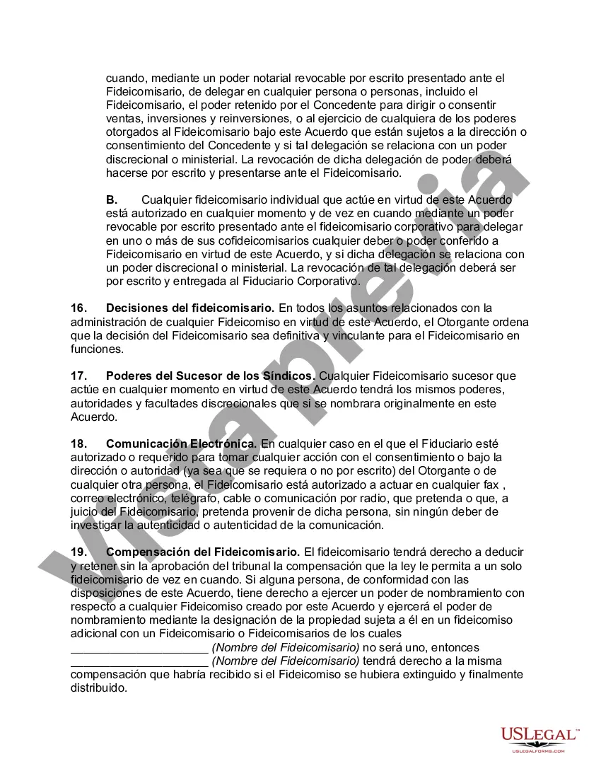 Preview Contrato de Fideicomiso Revocable con Fideicomisario Corporativo