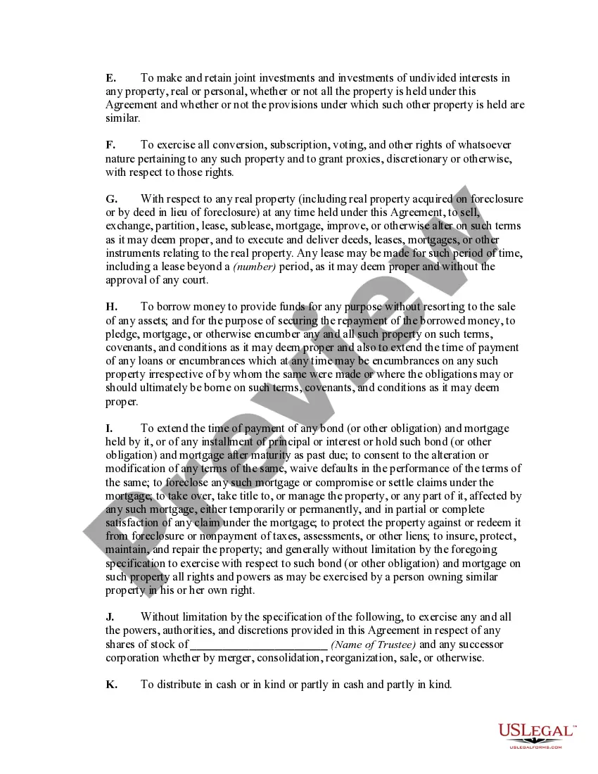 Preview Revocable Trust Agreement with Corporate Trustee