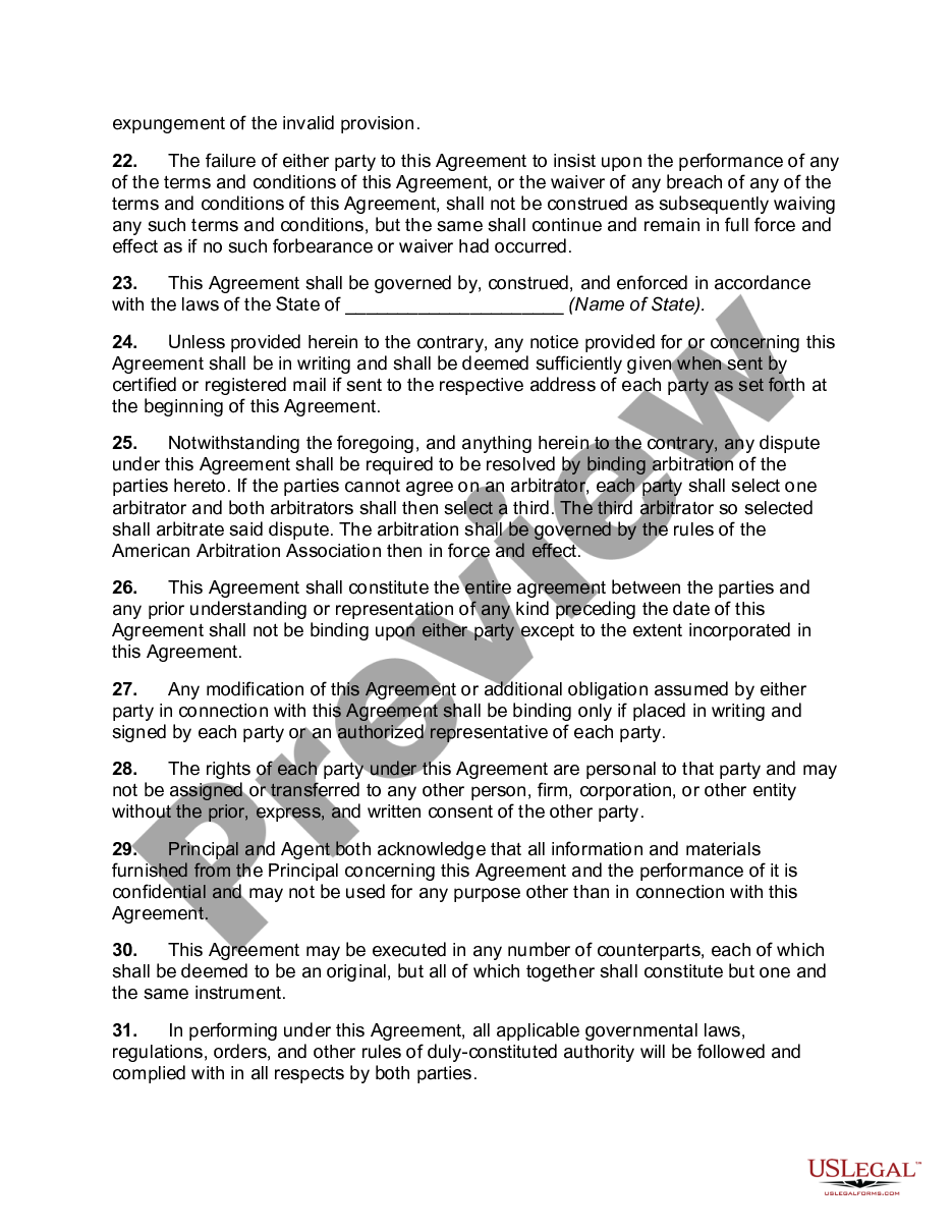 page 4 Agreement between Sales Agent and Distributor to Sell Retail Products in an Exclusive Territory preview