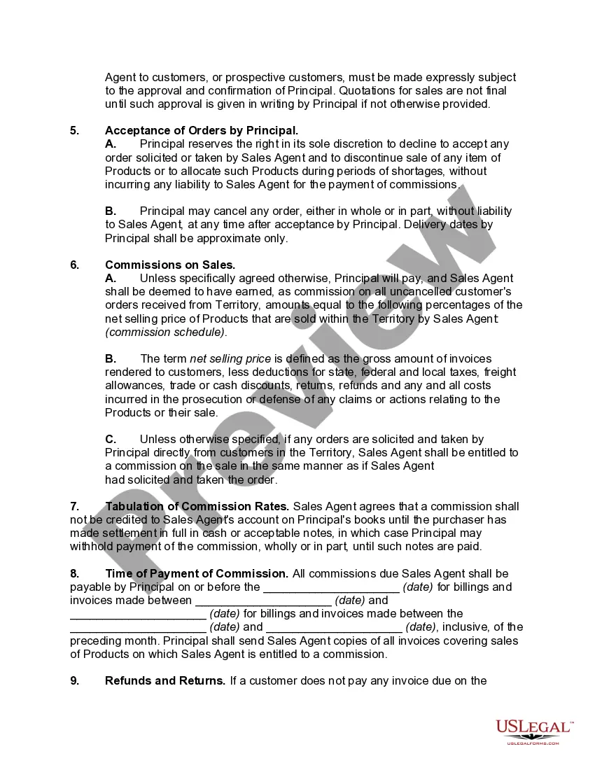 Get Agreement between Sales Agent and Distributor to Sell Retail Products in an Exclusive Territory Preview Agreement between Sales Agent and Distributor to Sell Retail Products in an Exclusive Territory