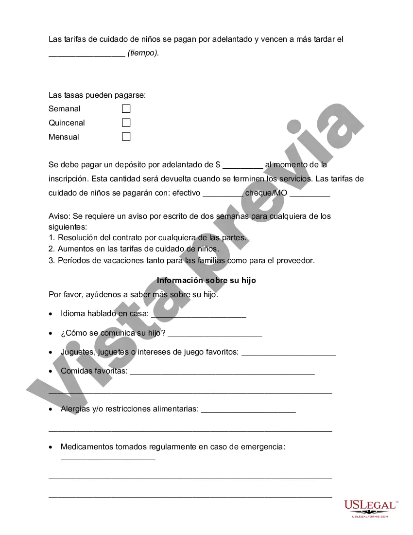 Preview Acuerdo de Cuidado de Niños