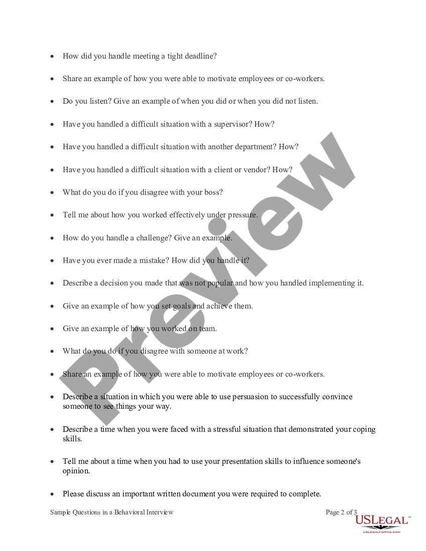 Rhode Island Sample Questions In A Behavioral Interview Example Of Behavioral Interview 4900