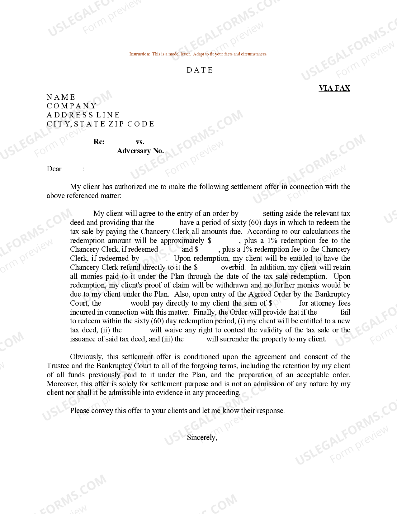 Sample Letter For Settlement Offer Settlement Letter US Legal Forms
