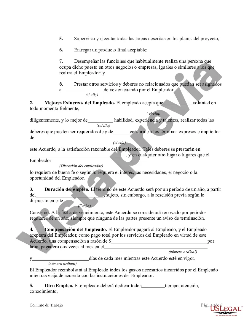Preview Acuerdo de Empleo para Programador de Capacitación en Ingeniería Senior Líder de Proyecto
