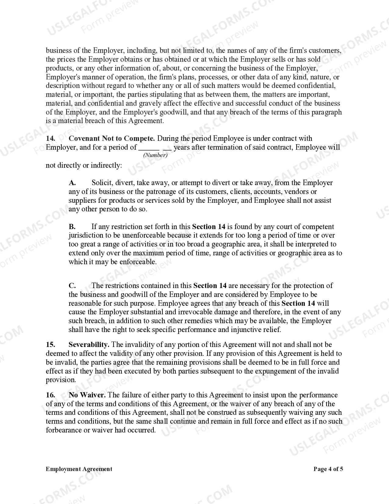 Preview Employment Agreement for Project Lead Senior Engineering Training Programmer