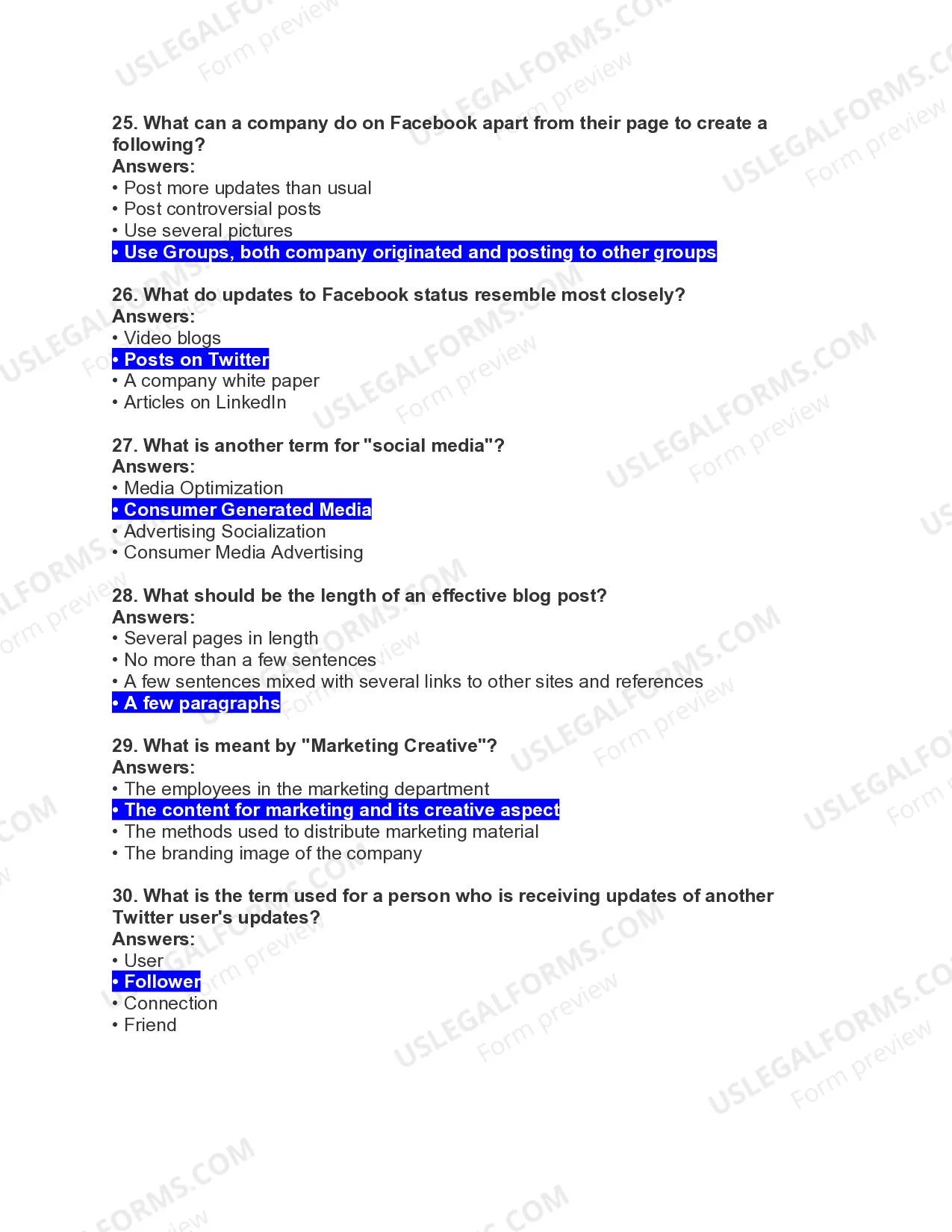 Preview Social Media Marketing Test