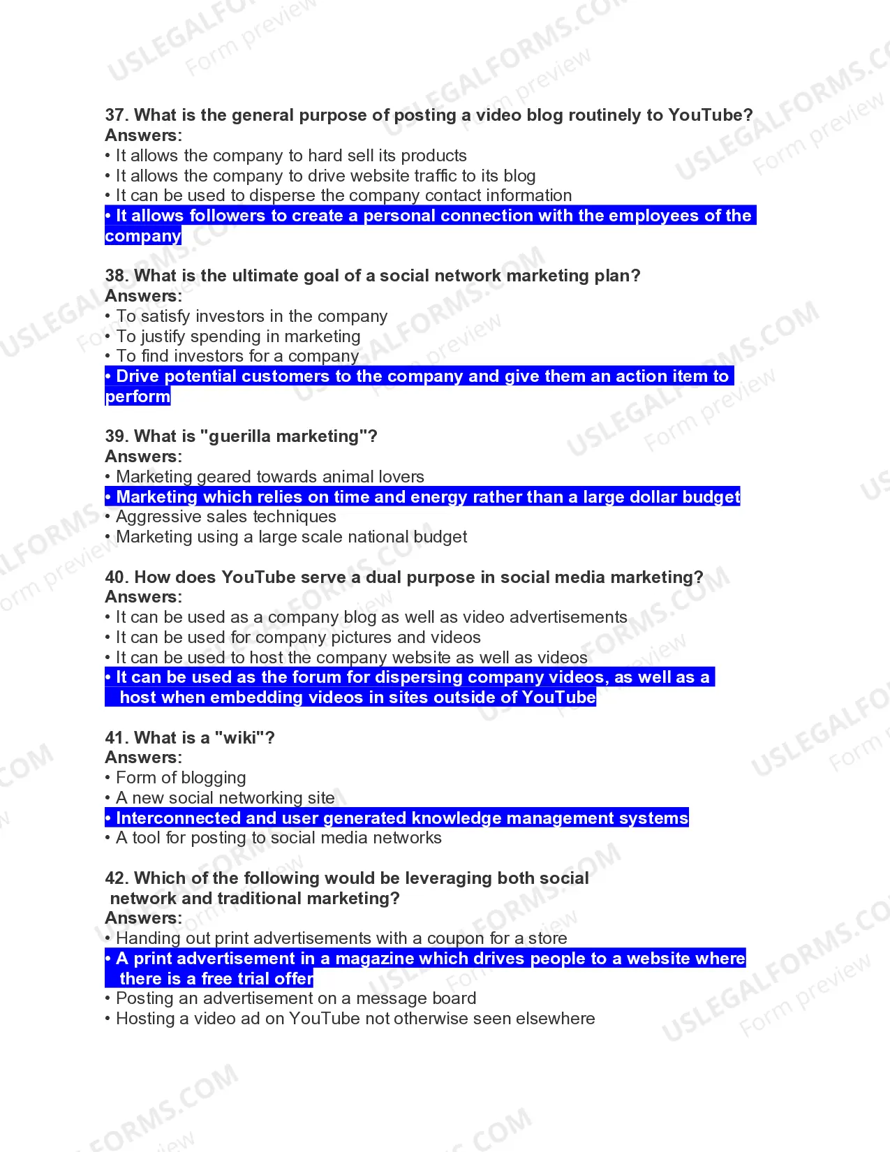 Preview Social Media Marketing Test