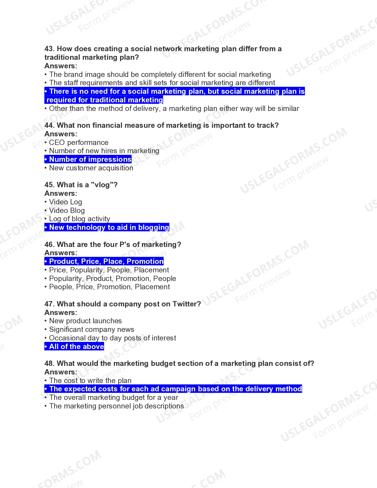 Preview Social Media Marketing Test