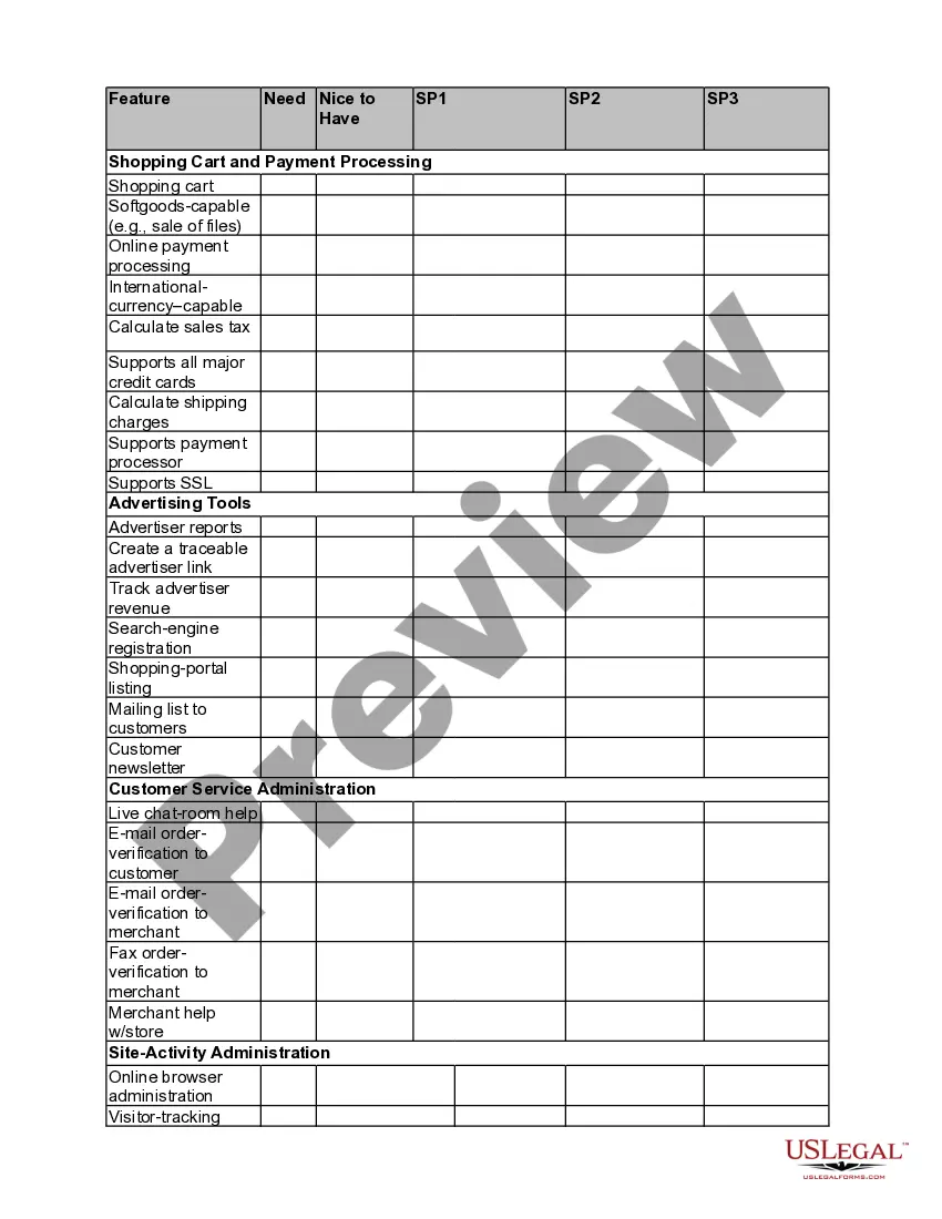 Get E-commerce Product-Comparison Matrix Preview E-commerce Product-Comparison Matrix