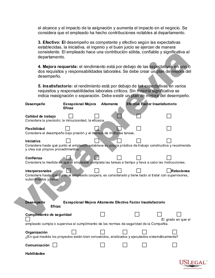 Preview Evaluación del desempeño del personal