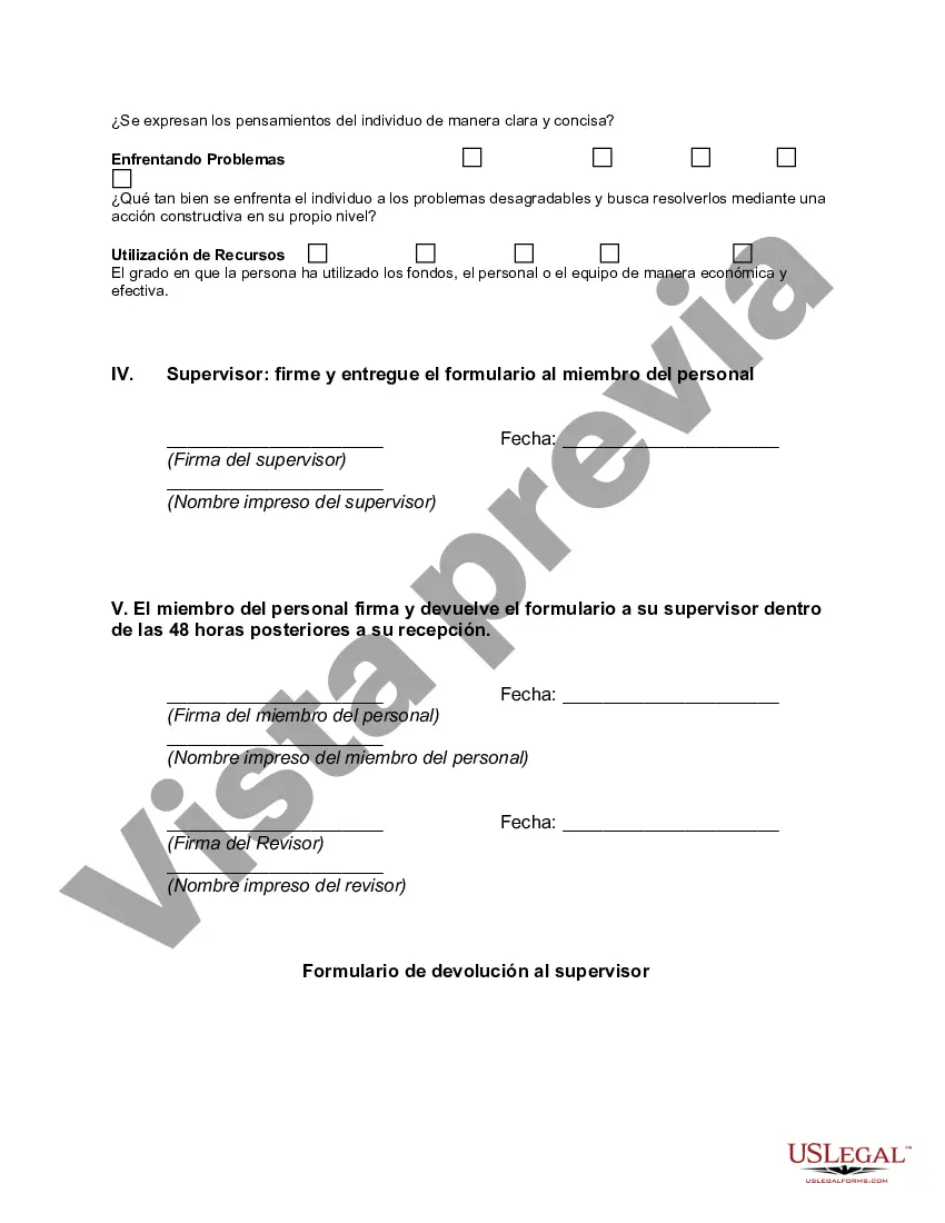 Preview Evaluación del desempeño del personal