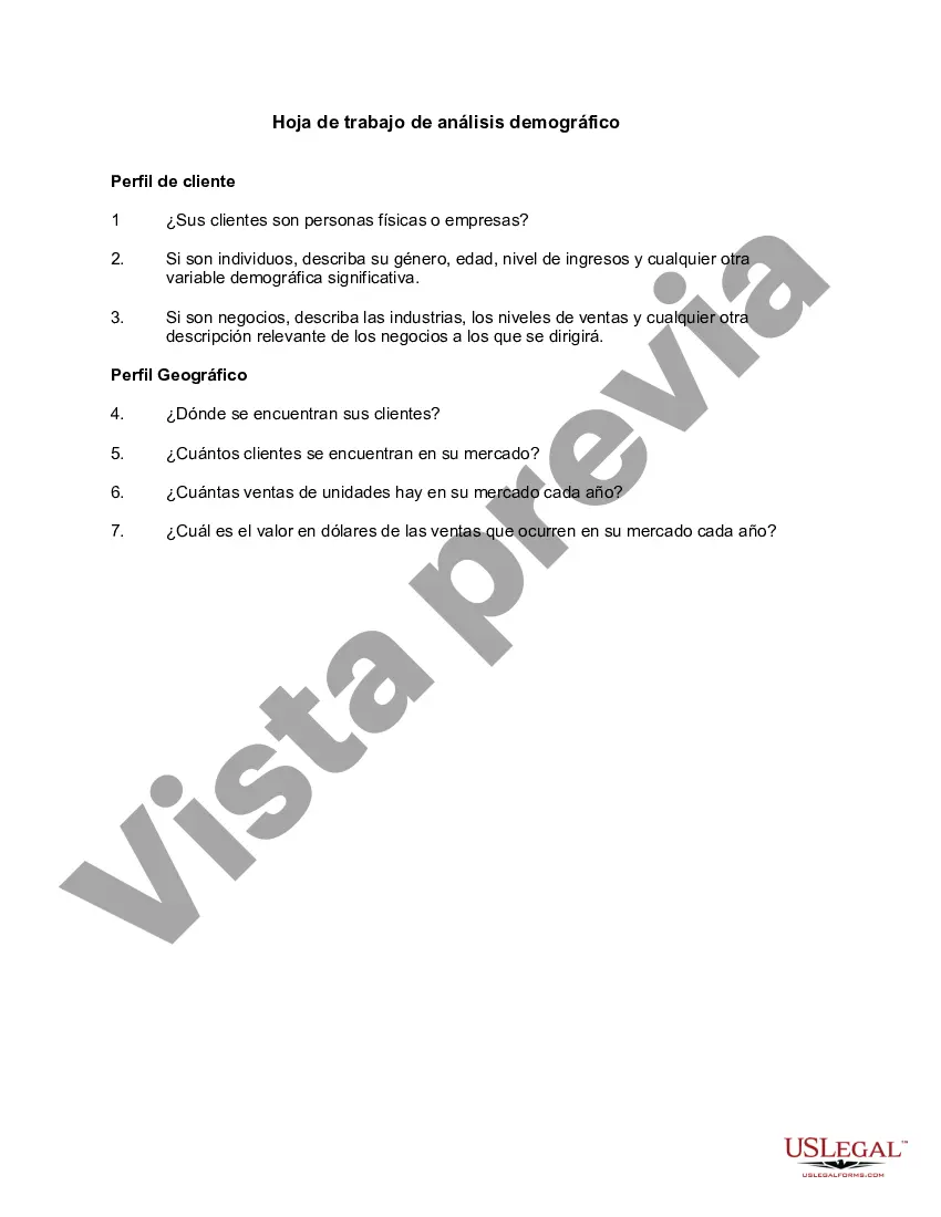Preview Hoja de trabajo de análisis demográfico