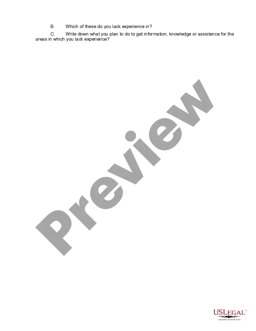 Preview Worksheet - Self-Assessment