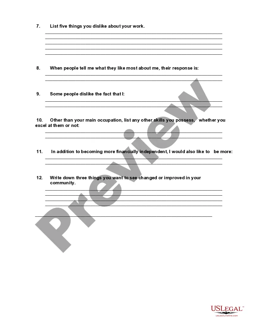 Get Self-Assessment Worksheet Preview Self-Assessment Worksheet