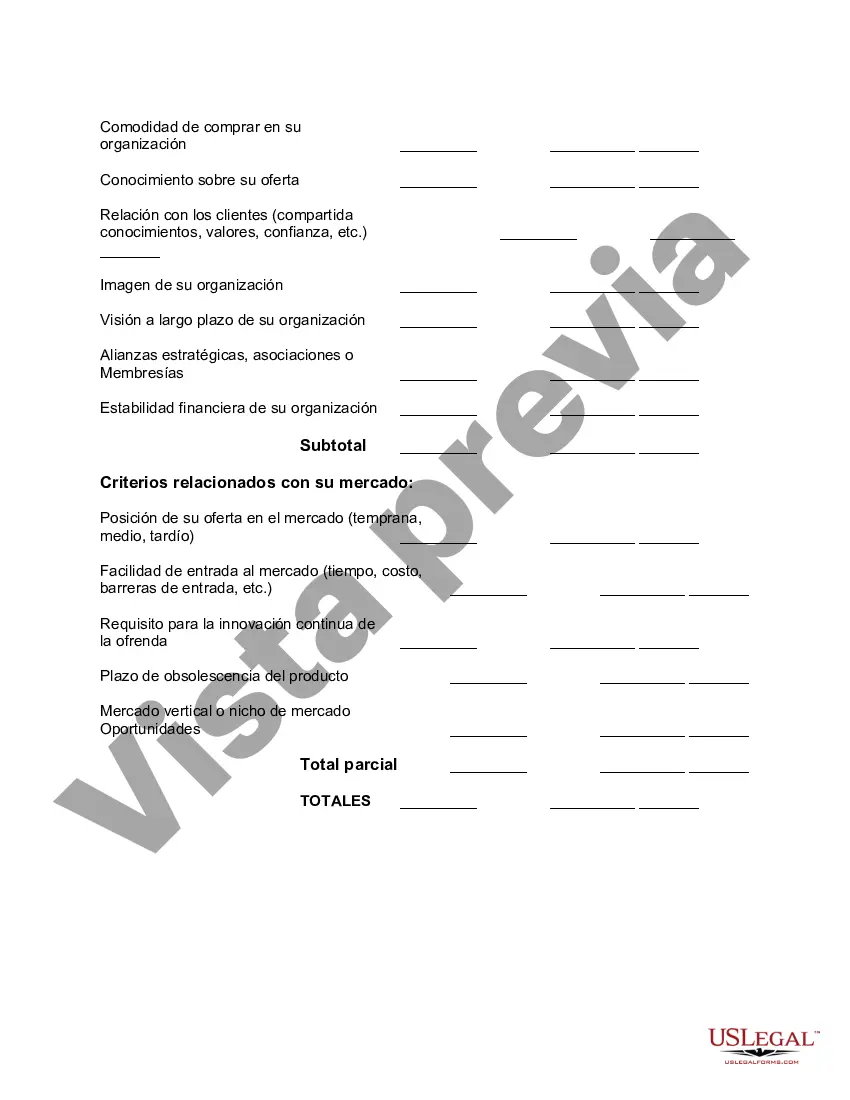 Preview Planilla de Diferenciación de Productos y Servicios