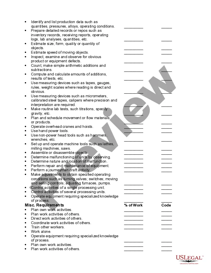 Get Sample Job Requirements Worksheet Preview Sample Job Requirements Worksheet