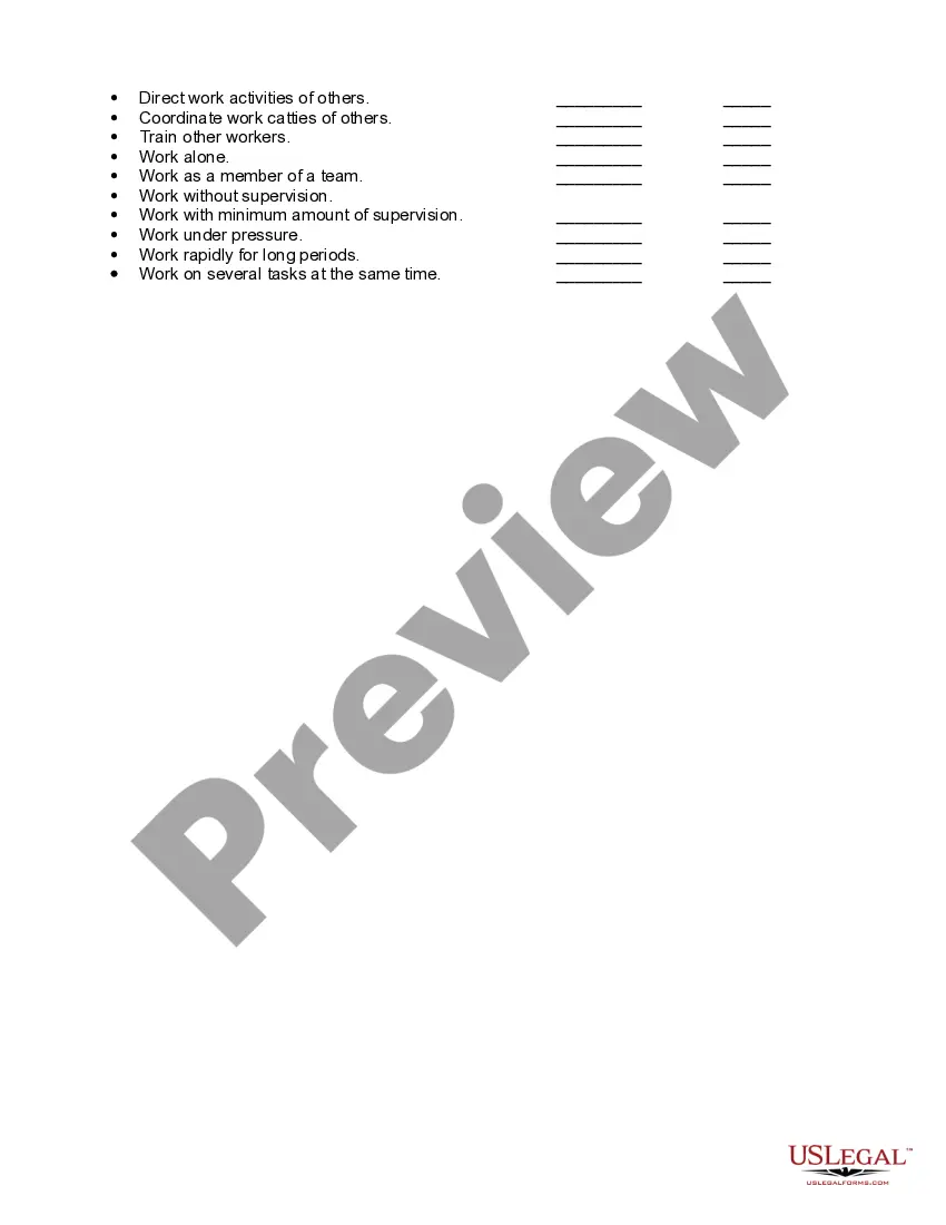 Get Sample Job Requirements Worksheet Preview Sample Job Requirements Worksheet