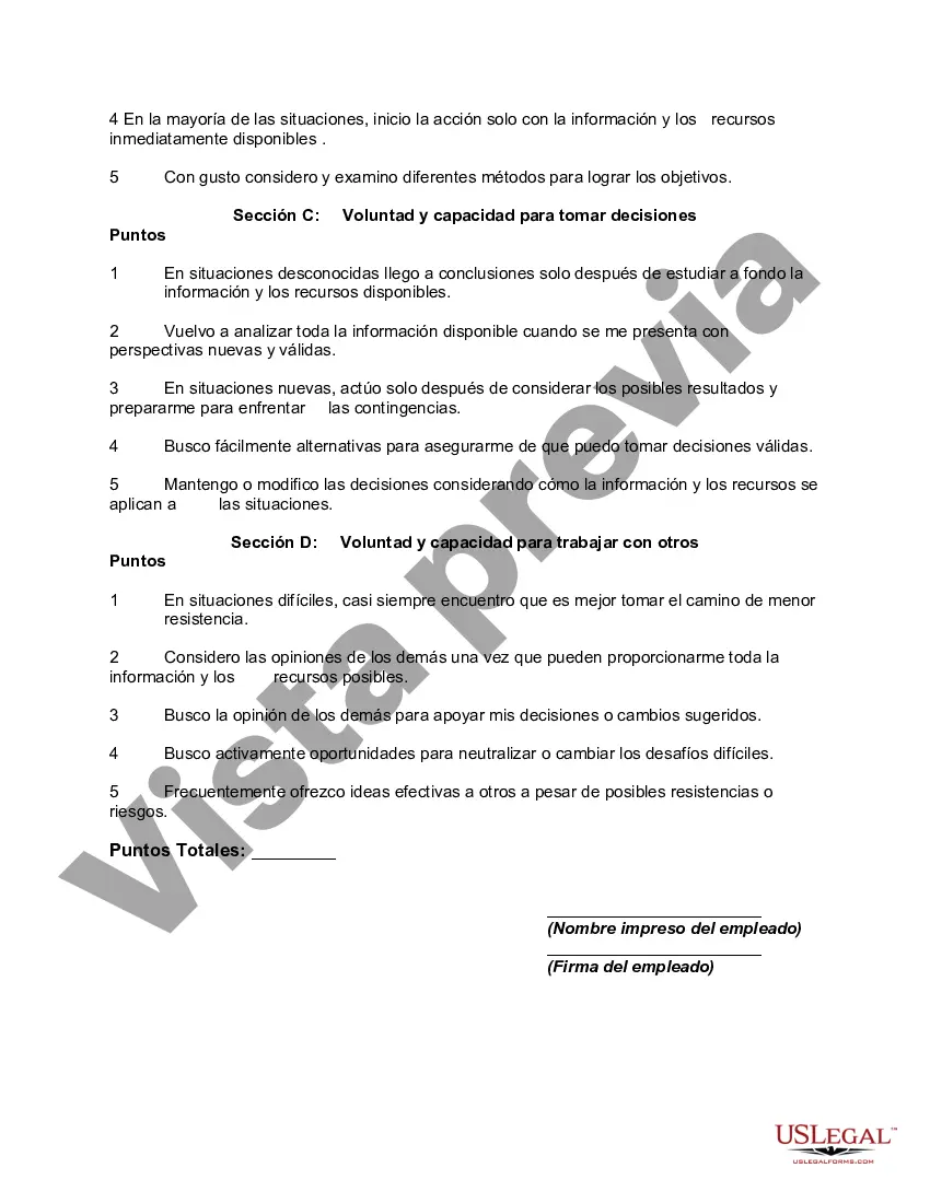 Preview Prueba de habilidades de flexibilidad personal