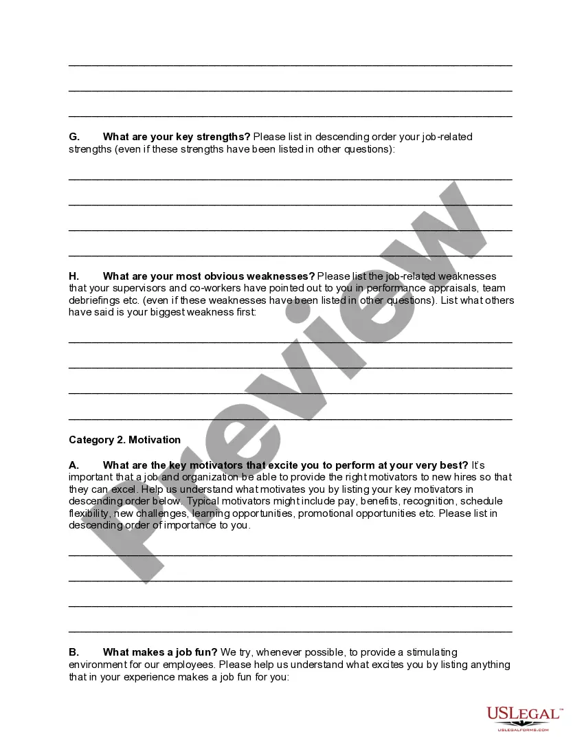 Get Candidate Pre-Interview Questionnaire Preview Candidate Pre-Interview Questionnaire