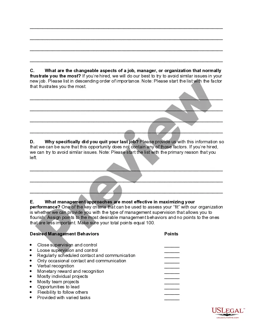 Get Candidate Pre-Interview Questionnaire Preview Candidate Pre-Interview Questionnaire