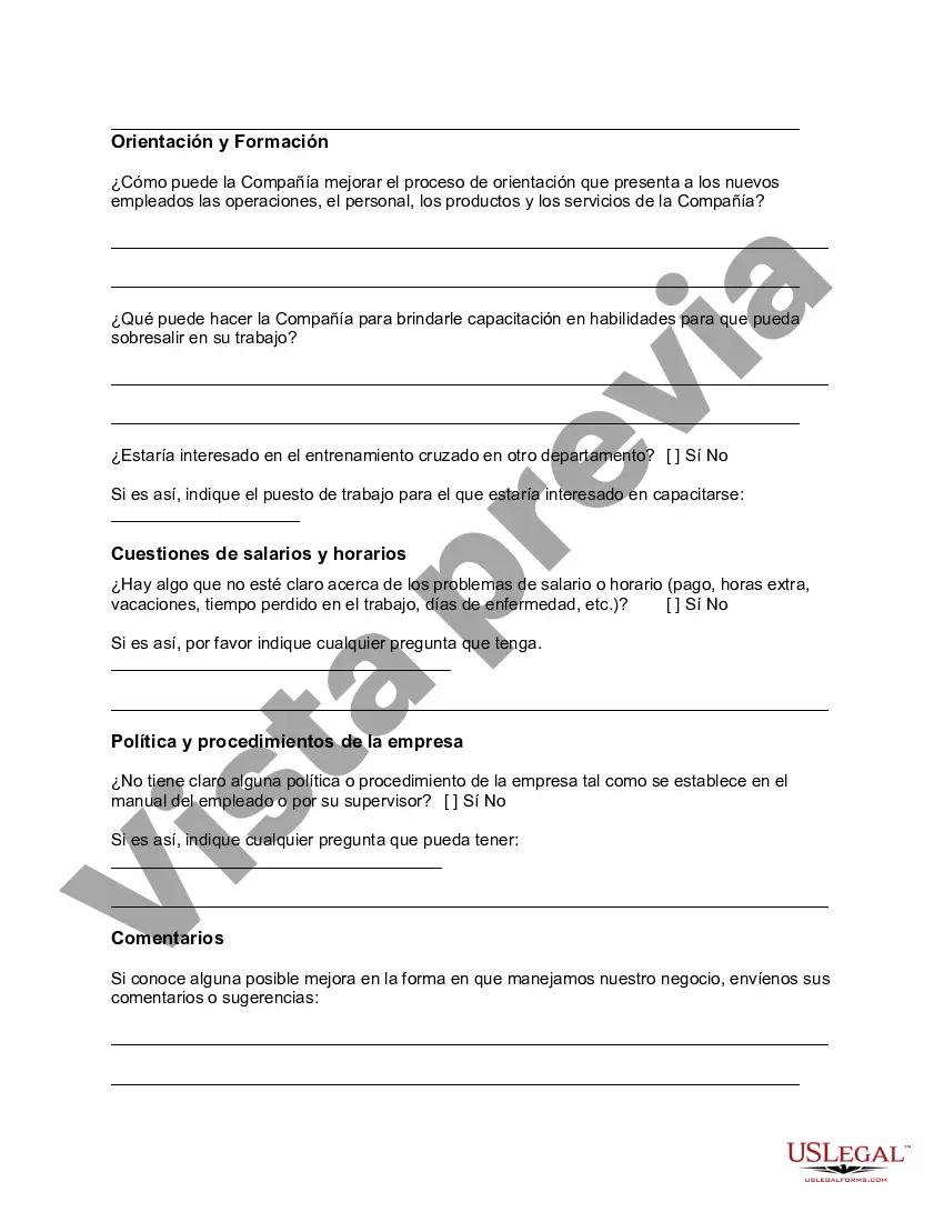 Preview Encuesta para empleados nuevos